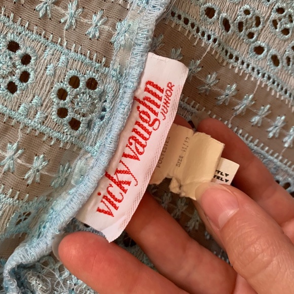 Vintage 70s sheer lace high neck crop top S - Picture 5 of 6